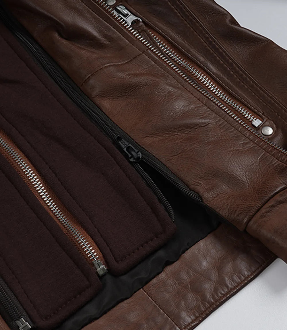 Women's Cognac 2-in-1 Real Lambskin Hooded Leather Jacket