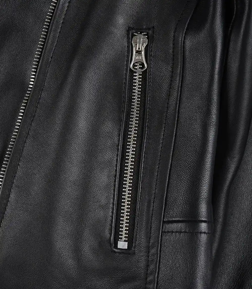 Biker Style Women's Black Leather Jacket