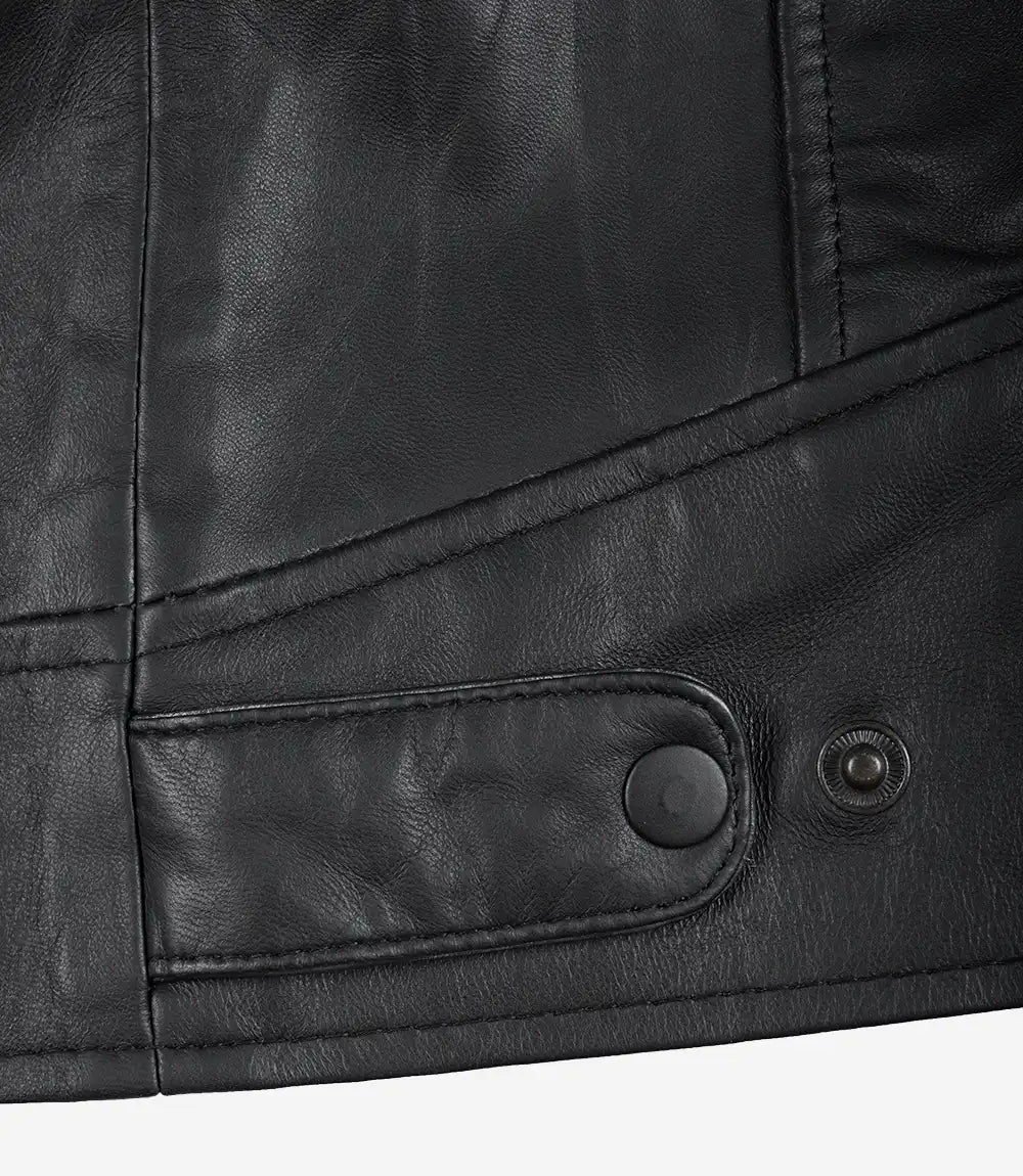 Arya Men's Matte Black Biker Leather Jacket