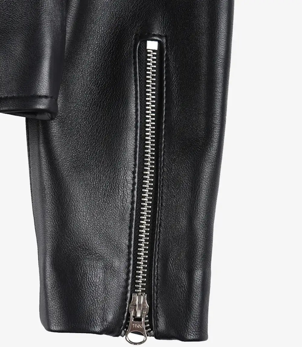 Biker Style Women's Black Leather Jacket