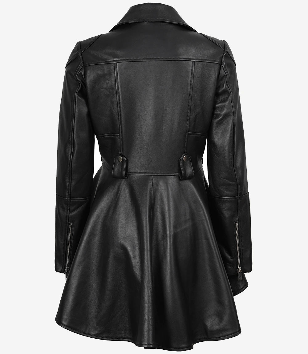 Gonzalez Women's Black Peplum Leather Jacket