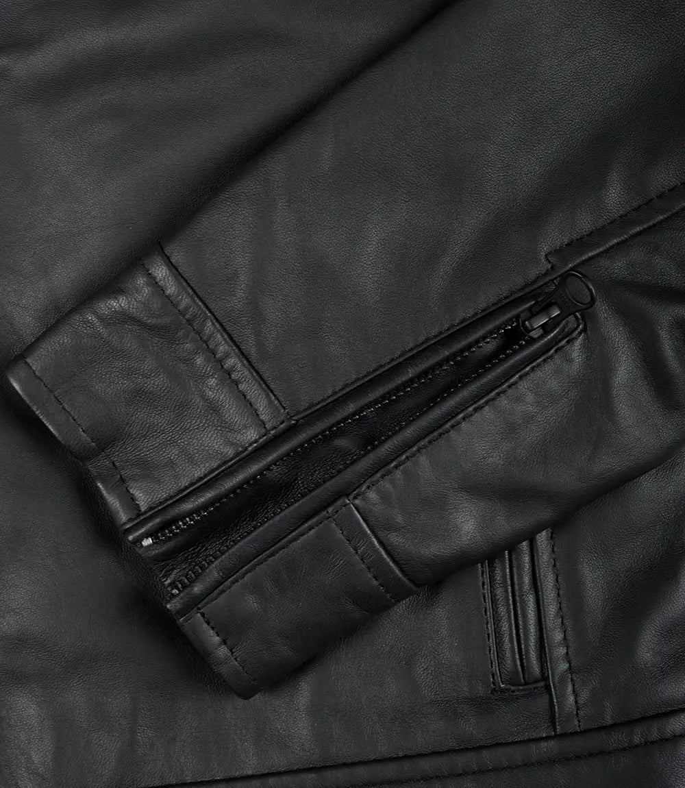 Arya Men's Matte Black Biker Leather Jacket