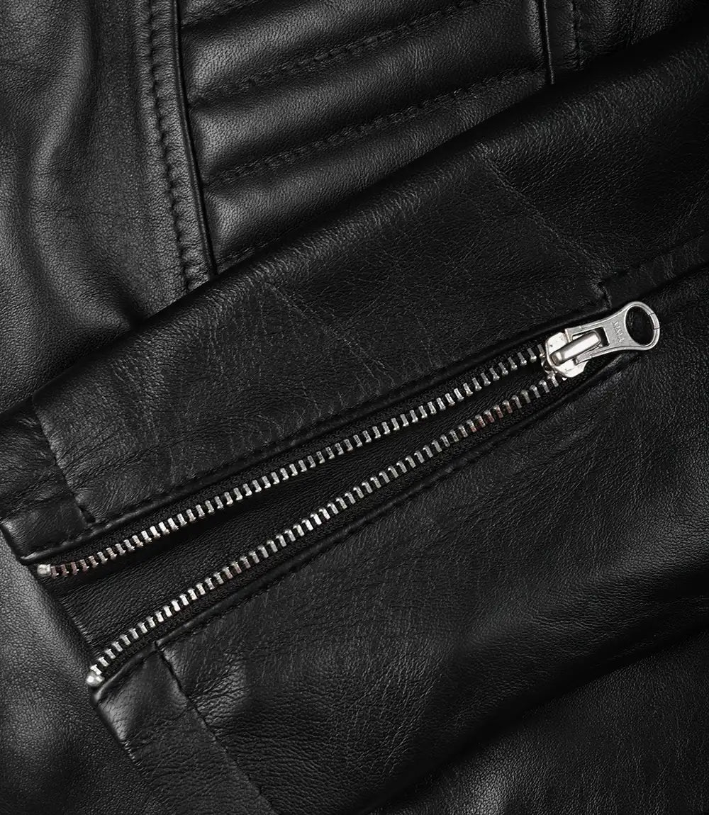 Women's Cafe Racer Black Leather Jacket